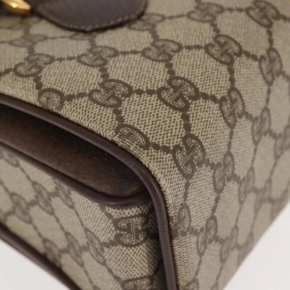 GUCCI GG Supreme Hand Bag PVC Beige Gold 116 02 080 Auth BA6160 - Picture 10 of 15